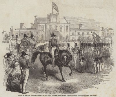 Review van de Honourable Artillery Company, door Zijne Koninklijke Hoogheid Prins Albert, kapitein-generaal en kolonel door English School