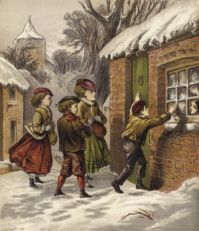 Rijke kinderen bezoeken arme kinderen met Kerstmis door English School