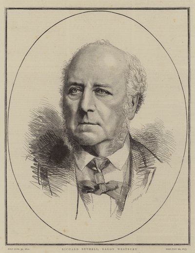 Richard Bethell, Baron Westbury (gravure) door English School