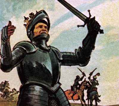 Richard III op het slagveld van Bosworth door English School