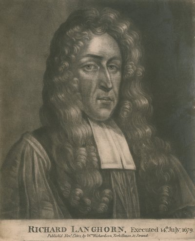 Richard Langhorn, geëxecuteerd op 14 juli 1679 door English School
