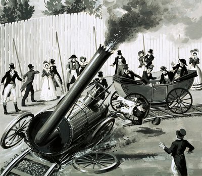 Richard Trevithick bouwde een kleine cirkelvormige spoorweg in Londen om mensen kennis te laten maken met treinreizen door English School