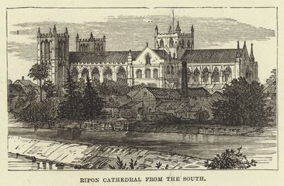 Ripon Kathedraal vanaf het Zuiden door English School