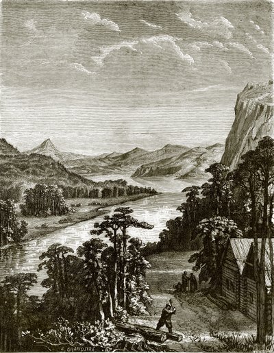 De Rivier Amoor en de King-Gan bergen door English School