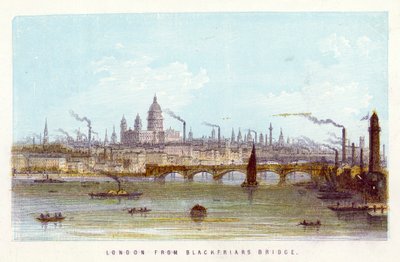 Rivier de Theems: Londen vanaf Blackfriars Bridge door English School