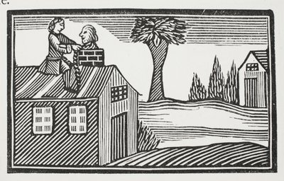 Het huis beroven van zijn spek, illustratie uit Chap-books van de achttiende eeuw door John Ashton, uitgegeven 1882 door English School
