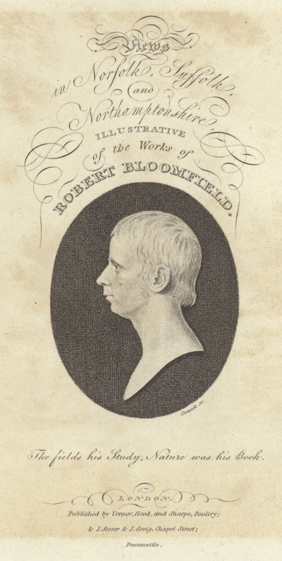Robert Bloomfield, dichter, portret (gravure) door English School