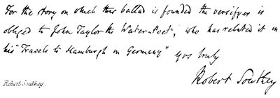 Robert Southey door English School
