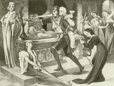 Robert de Duivel, Acte III scène iii (gravure) door English School