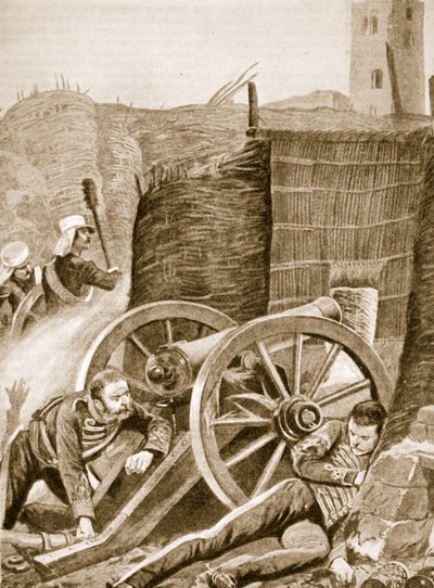 Roberts nauwe ontsnapping bij het beleg van Delhi in september 1857 door English School