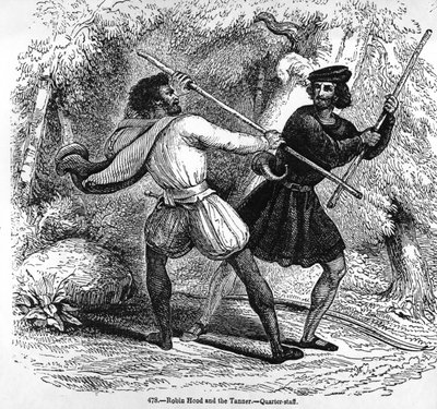 Robin Hood en de Leerlooier met Wapenstokken door English School