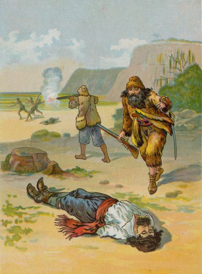 Robinson Crusoe bevrijdt de gevangene door English School