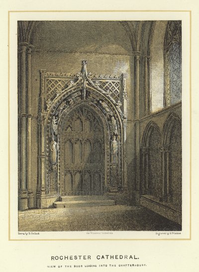 Rochester Kathedraal, deur naar de kapittelzaal door English School
