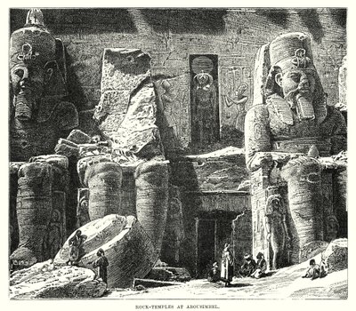 Rotstempels bij Abousimbel (gravure) door English School