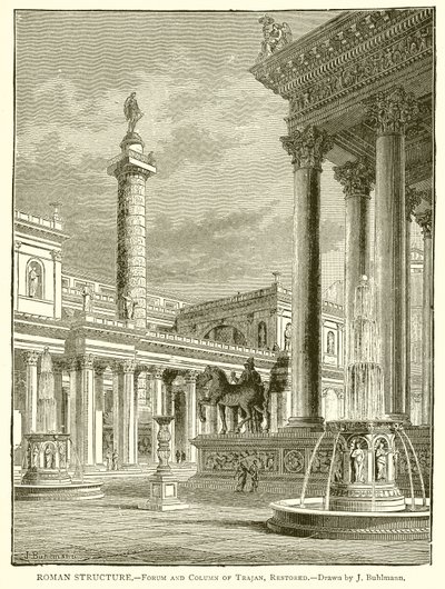 Romeinse Structuur.--Forum en Zuil van Trajanus, Hersteld door English School