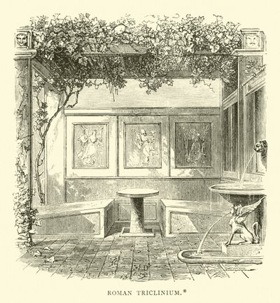 Romeins triclinium door English School
