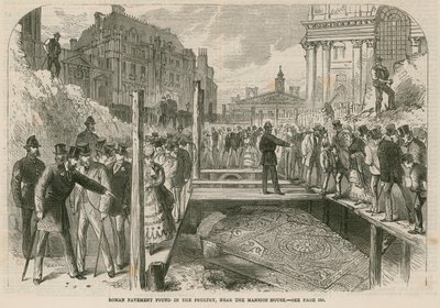 Romeins mozaïek gevonden in de Poultry, nabij het Mansion House door English School