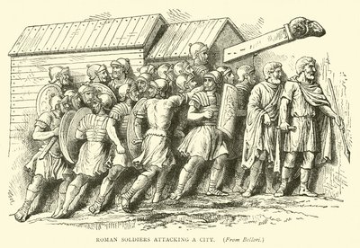 Romeinse soldaten die een stad aanvallen door English School