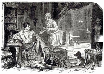 Romeinse studie, illustratie uit Cassells Illustrated Universal History door Edward Ollier, gepubliceerd 1890 door English School