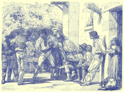 Romeinen die Mora spelen, illustratie uit Geïllustreerde Reizen, bewerkt door H. W. Bates, gepubliceerd ca. 1880 door English School