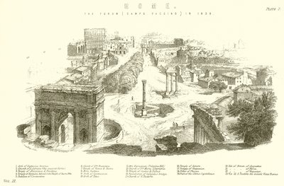 Rome. Het Forum (Campo Vaccino) in 1830 door English School