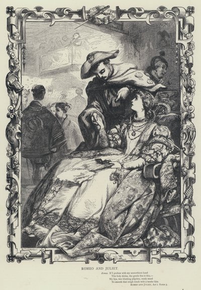 Romeo en Julia, Acte I, Scène 5 (gravure) door English School