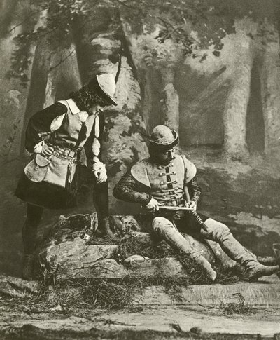 Rosalind en Orlando (gravure) door English School