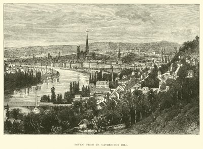 Rouen vanaf St Catherines Hill door English School