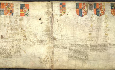 Links naar rechts: Edward, Graaf van Warwick (zoon van George, Hertog van Clarence); Margaret (dochter van George, Hertog van Clarence); Anne Neville (dochter van Richard Neville en vrouw van Richard III); Richard III door English School