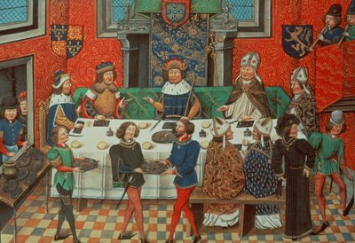 Hertog van Lancaster dineert met de Koning van Portugal, uit Vol. III `Van de Kroning van Richard II tot 1387