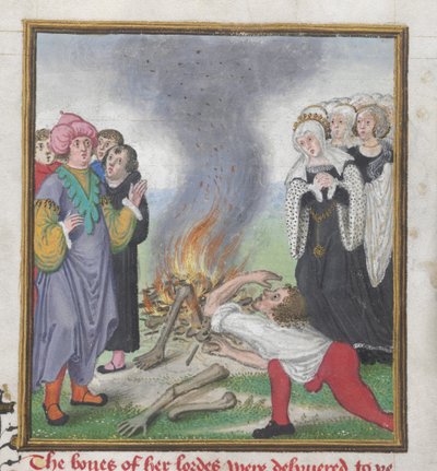 Theseus verbrandt de lichamen van de Atheners gedood door koning Creon van Thebe, uit het 