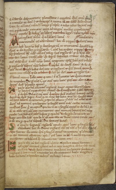 Initialen en marginale tekeningen, Computus, Helperic van Auxerre door English School