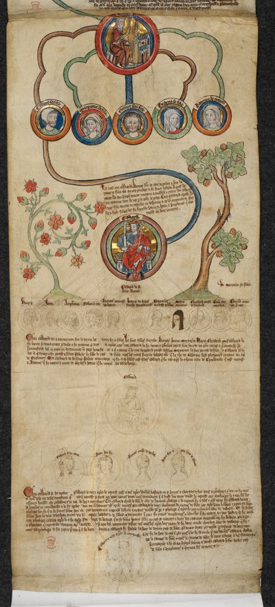 De koninklijke genealogie van Hendrik III tot Eduard I met een uitbreiding in een andere hand van Eduard II tot Eduard III (uit de 