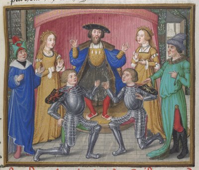 Polynices en Tydeus verzoend, illustratie uit de 