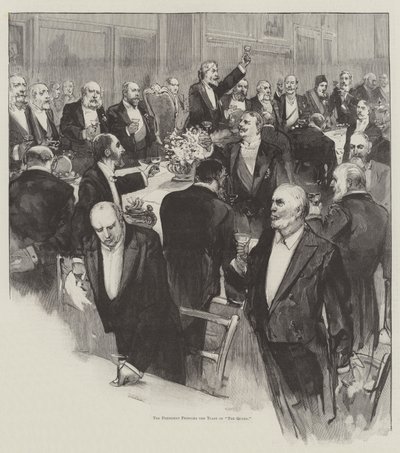 Banket van de Koninklijke Academie (gravure) door English School