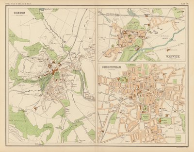 Koninklijke Atlas, ca. 1900: Buxton; Warwick; Cheltenham door English School