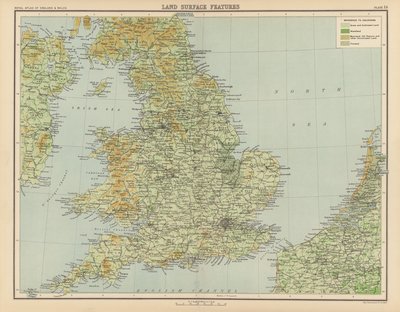 Koninklijke Atlas, ca. 1900: Landoppervlaktekenmerken door English School