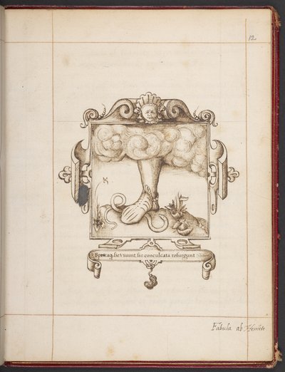 Embleem met Latijnse motto uit George Gascoine