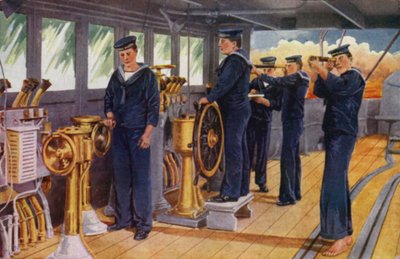 Royal Naval Barracks, Chatham: Met de Vloot, Kijken naar de Bewegingen van het Vlaggenschip vanaf de Voorbrug door English School
