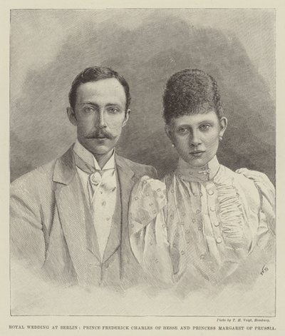 Koninklijk huwelijk in Berlijn, prins Frederik Karel van Hessen en prinses Margaretha van Pruisen door English School