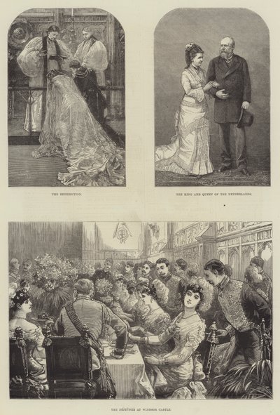 Koninklijk Huwelijk van Prins Leopold en Prinses Helena (gravure) door English School