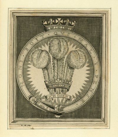 Koninklijk motto. Honi Soit Qui Mal Y Pense door English School