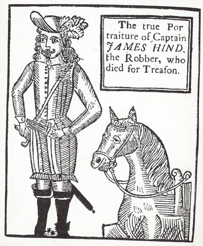 Royalistische struikrover James Hind (gravure) door English School