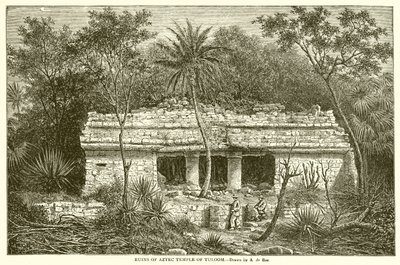 Ruïnes van Azteekse Tempel van Tuloom door English School