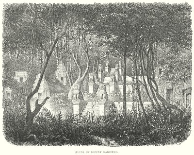 Ruïnes van de berg Bakheng (gravure) door English School