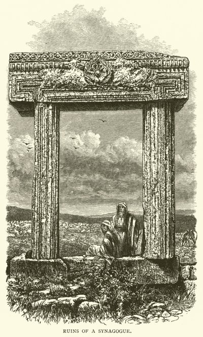 Ruïnes van een Synagoge (gravure) door English School