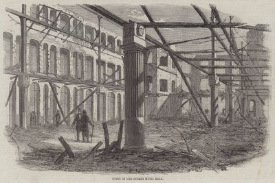 Ruïnes van de Surrey Music Hall (gravure) door English School
