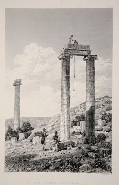 Ruïnes van de Tempel van Apollo Branchidae, pub. 1863 lithografie door English School