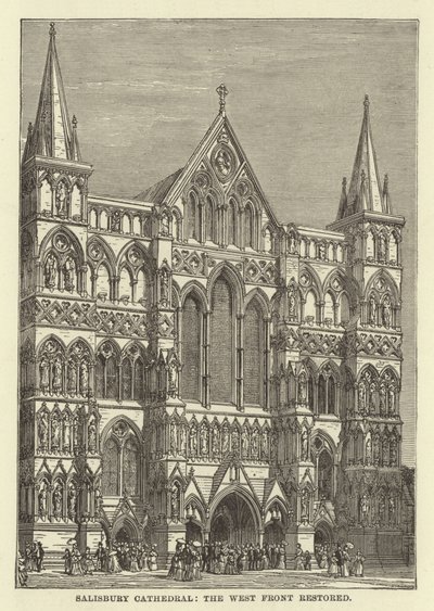 Salisbury Kathedraal, gerestaureerd westfront door English School
