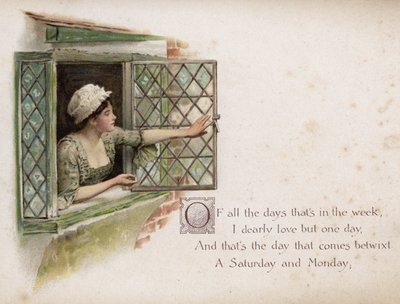 Sally in onze steeg (kleur litho) door English School
